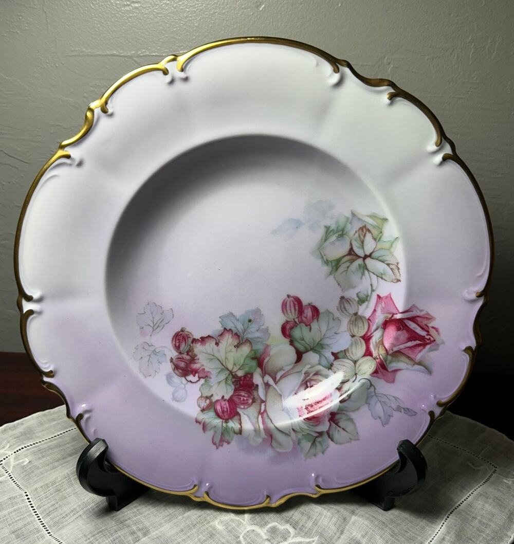 Bavaria Germany Sylvia painted rose bowl